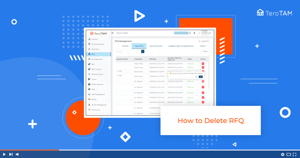How to delete RFQ