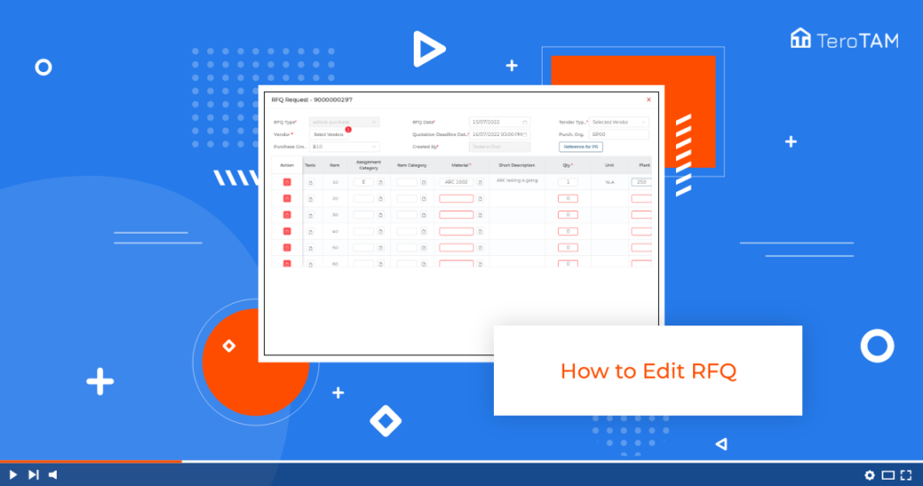 How to edit RFQ