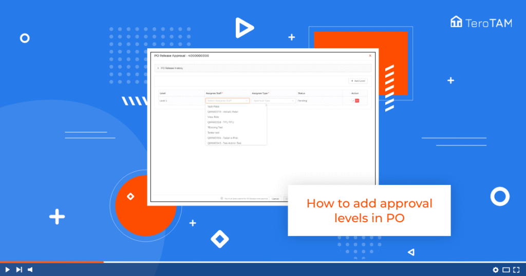 How to add approval levels in Purchase Order