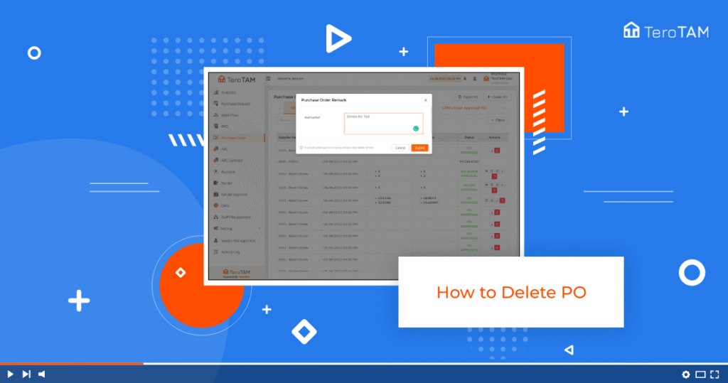 How to delete purchase order