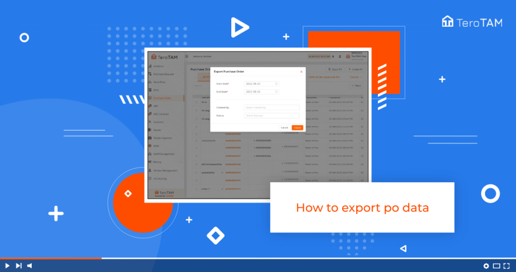 How to export purchase data data