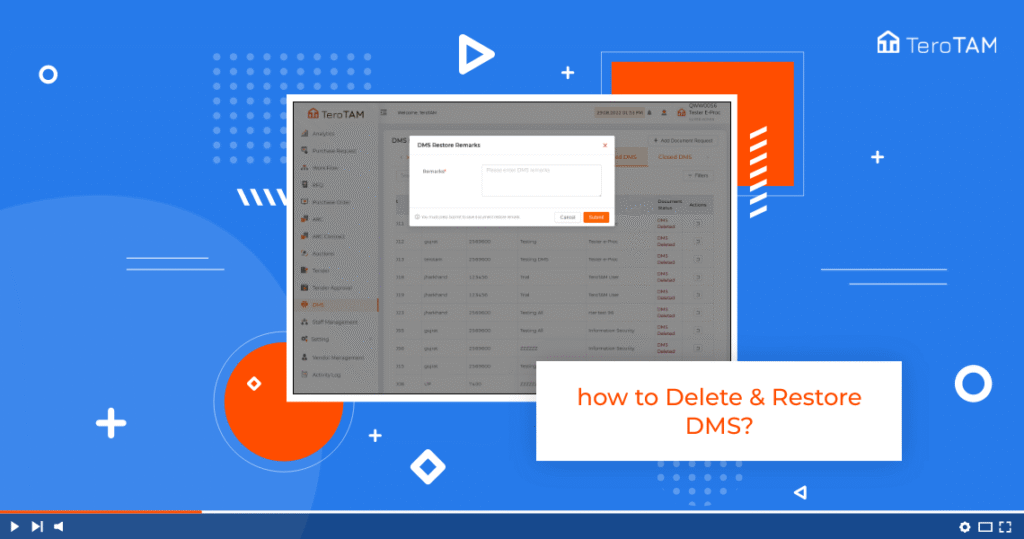 How To Delete Restore DMS