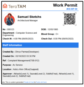 Figure 1.14: Work Permit ID card