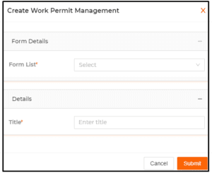 Figure 1.9: Create Work Permit