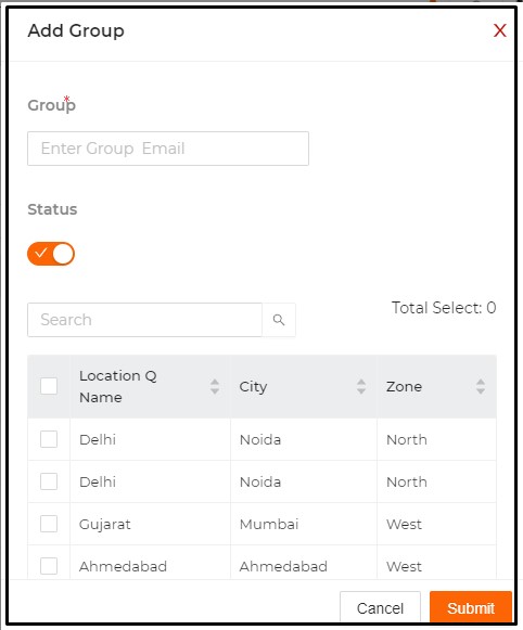 Figure 2.1: Location Management>> Add Group