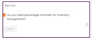 Figure 1.4: Setting>>Inventory Management>>Percentage