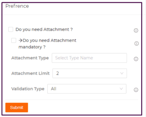 Figure 5.4: Setting>>Service Management>>Store Audit>>Preference>>Attachment