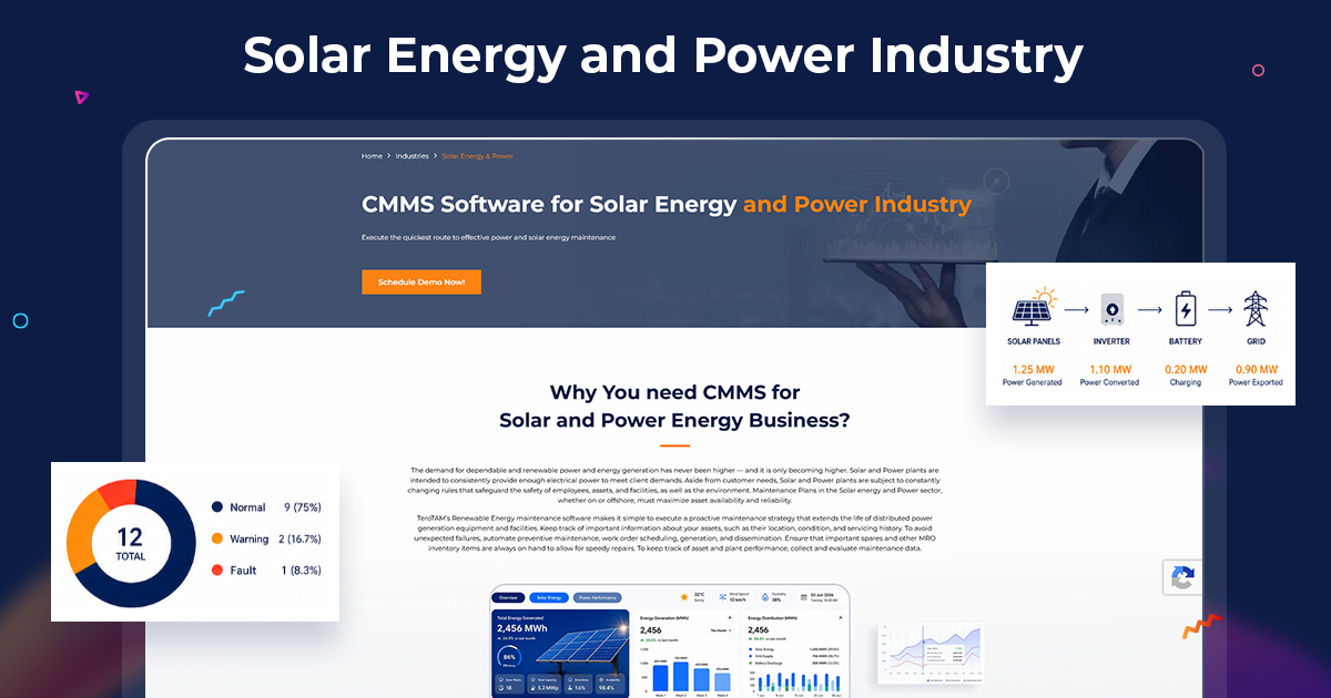 CMMS Software for Solar Energy and Power - TeroTAM